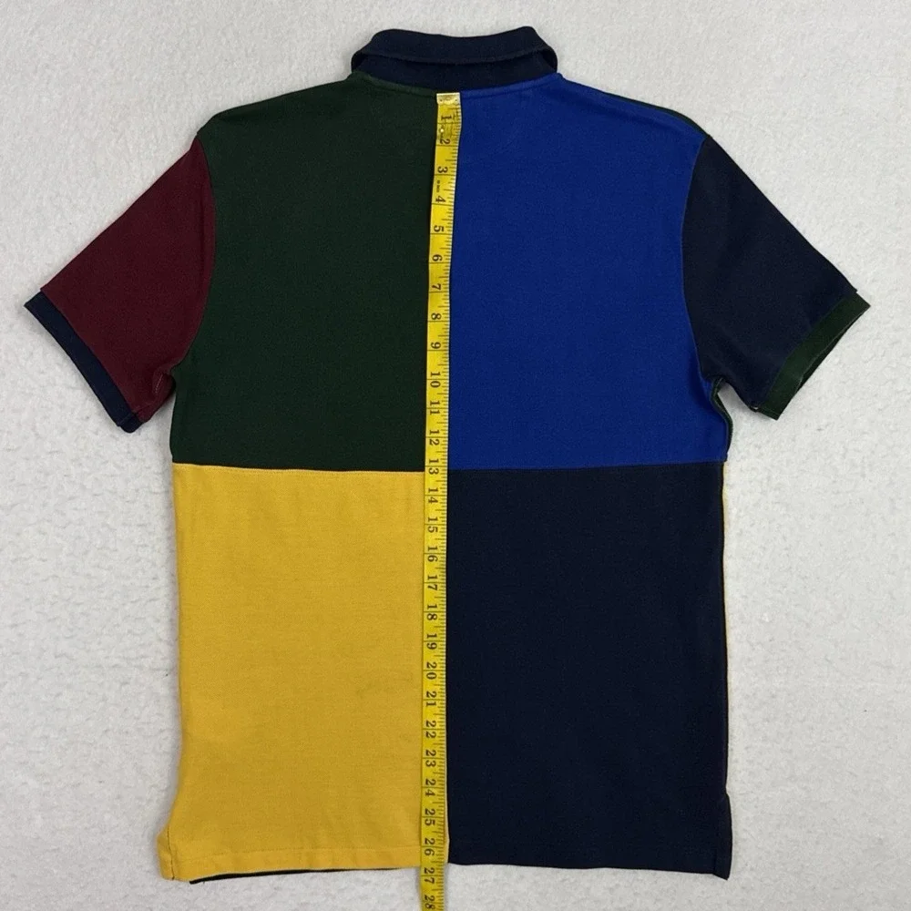 Polo Ralph Lauren Polo Shirt Men's M Multicolor Big Pony Crest Custom Slim Fit